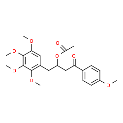 ChemSpider 2D Image | 4-(4-Methoxyphenyl)-4-oxo-1-(2,3,4,5-tetramethoxyphenyl)-2-butanyl acetate | C23H28O8