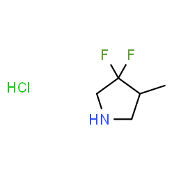 ChemSpider 2D Image | 3,3-difluoro-4-methylpyrrolidine hydrochloride | C5H10ClF2N