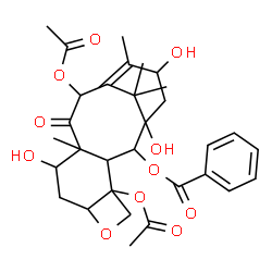 ChemSpider 2D Image | 4,10-Diacetoxy-1,7,13-trihydroxy-9-oxo-5,20-epoxytax-11-en-2-yl benzoate | C31H38O11