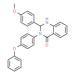 ChemSpider 2D Image | 2-(4-Methoxyphenyl)-3-(4-phenoxyphenyl)-2,3-dihydro-4(1H)-quinazolinone | C27H22N2O3