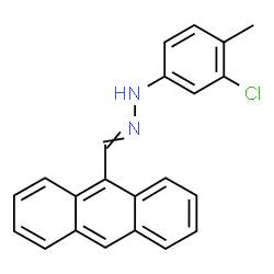 ChemSpider 2D Image | 1-(9-Anthrylmethylene)-2-(3-chloro-4-methylphenyl)hydrazine | C22H17ClN2