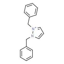 ChemSpider 2D Image | 1,2-Dibenzyl-1H-pyrazol-2-ium | C17H17N2