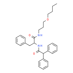 ChemSpider 2D Image | N-(3-Butoxypropyl)-Nalpha-(diphenylacetyl)phenylalaninamide | C30H36N2O3