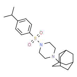 ChemSpider 2D Image | 1-(Adamantan-1-yl)-4-[(4-isopropylphenyl)sulfonyl]piperazine | C23H34N2O2S