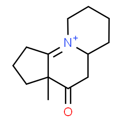 ChemSpider 2D Image | 3a-Methyl-4-oxo-2,3,3a,4,5,5a,6,7,8,9-decahydro-1H-cyclopenta[c]quinolizinium | C13H20NO