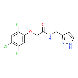 ChemSpider 2D Image | N-(1H-Pyrazol-3-ylmethyl)-2-(2,4,5-trichlorophenoxy)acetamide | C12H10Cl3N3O2