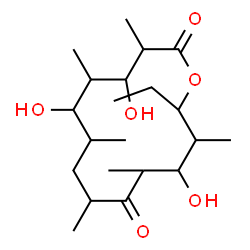 ChemSpider 2D Image | 14-Ethyl-4,6,12-trihydroxy-3,5,7,9,11,13-hexamethyloxacyclotetradecane-2,10-dione | C21H38O6