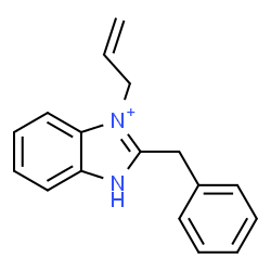ChemSpider 2D Image | 3-Allyl-2-benzyl-1H-3,1-benzimidazol-3-ium | C17H17N2
