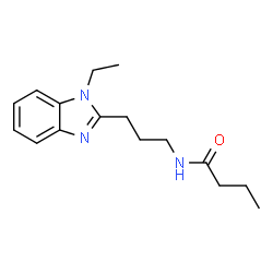 ChemSpider 2D Image | N-[3-(1-Ethyl-1H-benzimidazol-2-yl)propyl]butanamide | C16H23N3O