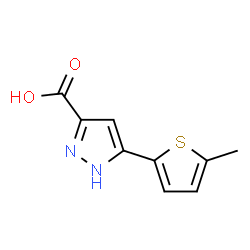 ChemSpider 2D Image | 5-(5-Methyl-2-thienyl)-1H-pyrazole-3-carboxylic acid | C9H8N2O2S