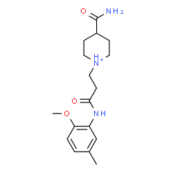 ChemSpider 2D Image | 4-Carbamoyl-1-{3-[(2-methoxy-5-methylphenyl)amino]-3-oxopropyl}piperidinium | C17H26N3O3