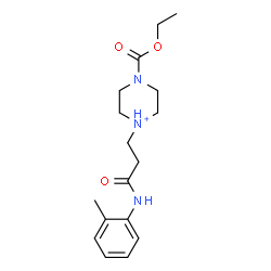 ChemSpider 2D Image | 4-(Ethoxycarbonyl)-1-{3-[(2-methylphenyl)amino]-3-oxopropyl}piperazin-1-ium | C17H26N3O3