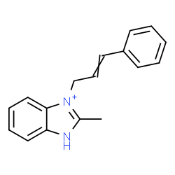 ChemSpider 2D Image | 3-Cinnamyl-2-methyl-1H-benzimidazol-3-ium | C17H17N2