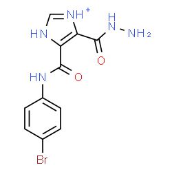 ChemSpider 2D Image | 5-[(4-Bromophenyl)carbamoyl]-4-(hydrazinocarbonyl)-1H-imidazol-3-ium | C11H11BrN5O2