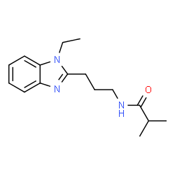 ChemSpider 2D Image | N-[3-(1-Ethyl-1H-benzimidazol-2-yl)propyl]-2-methylpropanamide | C16H23N3O