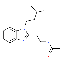 ChemSpider 2D Image | N-{2-[1-(3-Methylbutyl)-1H-benzimidazol-2-yl]ethyl}acetamide | C16H23N3O
