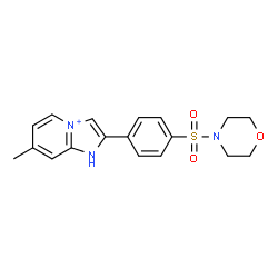 ChemSpider 2D Image | 7-Methyl-2-[4-(4-morpholinylsulfonyl)phenyl]-1H-imidazo[1,2-a]pyridin-4-ium | C18H20N3O3S