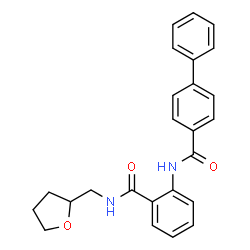 ChemSpider 2D Image | N-{2-[(oxolan-2-ylmethyl)carbamoyl]phenyl}-[1,1'-biphenyl]-4-carboxamide | C25H24N2O3