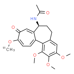 ChemSpider 2D Image | N-{(7S)-1,2,3-Trimethoxy-10-[(~11~C)methyloxy]-9-oxo-5,6,7,9-tetrahydrobenzo[a]heptalen-7-yl}acetamide | C2111CH25NO6