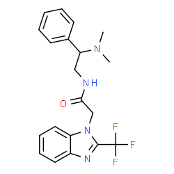 ChemSpider 2D Image | N-[2-(Dimethylamino)-2-phenylethyl]-2-[2-(trifluoromethyl)-1H-benzimidazol-1-yl]acetamide | C20H21F3N4O