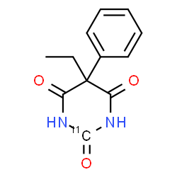 ChemSpider 2D Image | 5-Ethyl-5-phenyl-2,4,6(1H,3H,5H)-(2-~11~C)pyrimidinetrione | C1111CH12N2O3