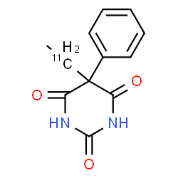 ChemSpider 2D Image | 5-[(1-~11~C)Ethyl]-5-phenyl-2,4,6(1H,3H,5H)-pyrimidinetrione | C1111CH12N2O3
