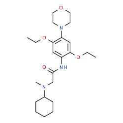 ChemSpider 2D Image | N~2~-Cyclohexyl-N-[2,5-diethoxy-4-(4-morpholinyl)phenyl]-N~2~-methylglycinamide | C23H37N3O4