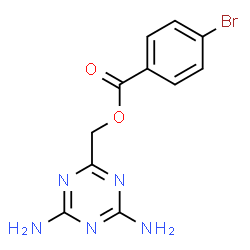 ChemSpider 2D Image | (4,6-Diamino-1,3,5-triazin-2-yl)methyl 4-bromobenzoate | C11H10BrN5O2
