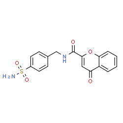 ChemSpider 2D Image | 4-Oxo-N-(4-sulfamoylbenzyl)-4H-chromene-2-carboxamide | C17H14N2O5S