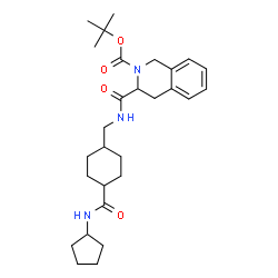 ChemSpider 2D Image | 2-Methyl-2-propanyl 3-({[4-(cyclopentylcarbamoyl)cyclohexyl]methyl}carbamoyl)-3,4-dihydro-2(1H)-isoquinolinecarboxylate | C28H41N3O4