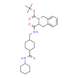 ChemSpider 2D Image | 2-Methyl-2-propanyl 3-({[4-(cyclohexylcarbamoyl)cyclohexyl]methyl}carbamoyl)-3,4-dihydro-2(1H)-isoquinolinecarboxylate | C29H43N3O4