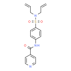 ChemSpider 2D Image | N-[4-(Diallylsulfamoyl)phenyl]isonicotinamide | C18H19N3O3S