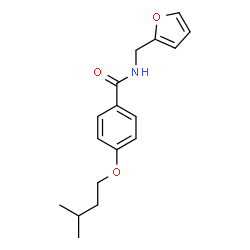 ChemSpider 2D Image | N-(2-Furylmethyl)-4-(3-methylbutoxy)benzamide | C17H21NO3