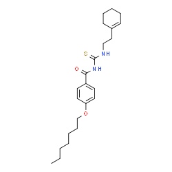 ChemSpider 2D Image | N-{[2-(1-Cyclohexen-1-yl)ethyl]carbamothioyl}-4-(heptyloxy)benzamide | C23H34N2O2S
