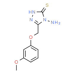ChemSpider 2D Image | 4-Amino-5-[(3-methoxyphenoxy)methyl]-2,4-dihydro-3H-1,2,4-triazole-3-thione | C10H12N4O2S