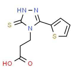 ChemSpider 2D Image | 3-(3-mercapto-5-thien-2-yl-4H-1,2,4-triazol-4-yl)propanoic acid | C9H9N3O2S2