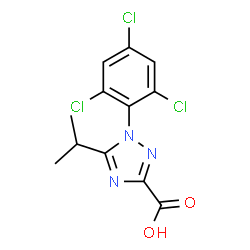 ChemSpider 2D Image | 5-Isopropyl-1-(2,4,6-trichlorophenyl)-1H-1,2,4-triazole-3-carboxylic acid | C12H10Cl3N3O2