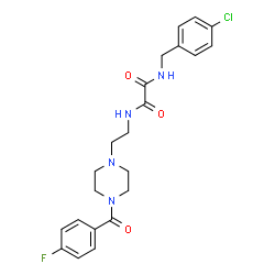 ChemSpider 2D Image | N-(4-Chlorobenzyl)-N'-{2-[4-(4-fluorobenzoyl)-1-piperazinyl]ethyl}ethanediamide | C22H24ClFN4O3
