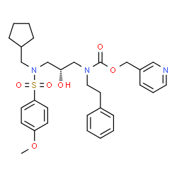 ChemSpider 2D Image | 3-Pyridinylmethyl [(2S)-3-{(cyclopentylmethyl)[(4-methoxyphenyl)sulfonyl]amino}-2-hydroxypropyl](2-phenylethyl)carbamate | C31H39N3O6S