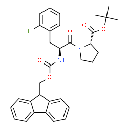 ChemSpider 2D Image | 2-Methyl-2-propanyl N-[(9H-fluoren-9-ylmethoxy)carbonyl]-2-fluoro-L-phenylalanyl-L-prolinate | C33H35FN2O5