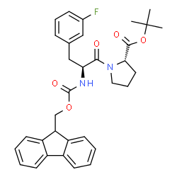 ChemSpider 2D Image | 2-Methyl-2-propanyl N-[(9H-fluoren-9-ylmethoxy)carbonyl]-3-fluoro-L-phenylalanyl-L-prolinate | C33H35FN2O5