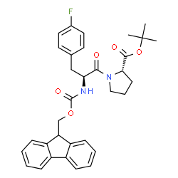 ChemSpider 2D Image | 2-Methyl-2-propanyl N-[(9H-fluoren-9-ylmethoxy)carbonyl]-4-fluoro-L-phenylalanyl-L-prolinate | C33H35FN2O5