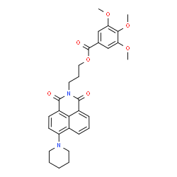 ChemSpider 2D Image | 3-[1,3-Dioxo-6-(1-piperidinyl)-1H-benzo[de]isoquinolin-2(3H)-yl]propyl 3,4,5-trimethoxybenzoate | C30H32N2O7