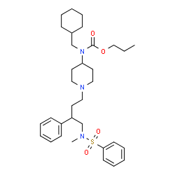 ChemSpider 2D Image | Propyl (cyclohexylmethyl)(1-{4-[methyl(phenylsulfonyl)amino]-3-phenylbutyl}-4-piperidinyl)carbamate | C33H49N3O4S