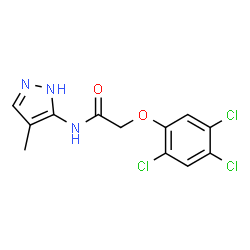 ChemSpider 2D Image | N-(4-Methyl-1H-pyrazol-5-yl)-2-(2,4,5-trichlorophenoxy)acetamide | C12H10Cl3N3O2