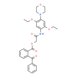 ChemSpider 2D Image | 2-{[2,5-Diethoxy-4-(4-morpholinyl)phenyl]amino}-2-oxoethyl 2-benzoylbenzoate | C30H32N2O7