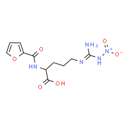ChemSpider 2D Image | (E)-N~5~-[Amino(nitroamino)methylene]-N~2~-2-furoylornithine | C11H15N5O6
