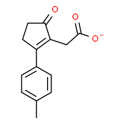 ChemSpider 2D Image | [2-(4-Methylphenyl)-5-oxo-1-cyclopenten-1-yl]acetate | C14H13O3