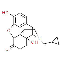 ChemSpider 2D Image | 17-(Cyclopropylmethyl)-3,14-dihydroxy-4,5-epoxymorphinan-6-one | C20H23NO4