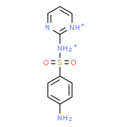 ChemSpider 2D Image | 2-{[(4-Aminophenyl)sulfonyl]ammonio}pyrimidin-1-ium | C10H12N4O2S